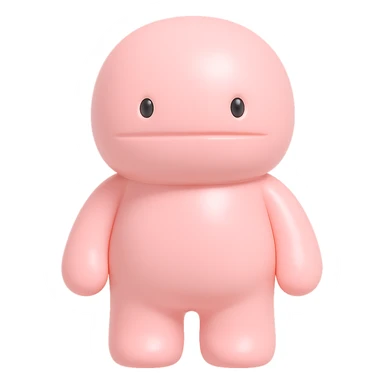 light pastel pink round pills with a score line in a light beige blister pack, no background, vinyl figure 3D emoji style sticker