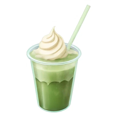 Iced matcha latte in a clear cup sticker