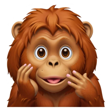 orangutang blowing kiss sticker