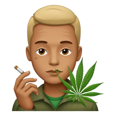 Guy that is smoking weed sticker