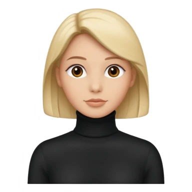 generate an ios genmoji of a black turtleneck sticker