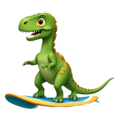 dinosaur riding surfboard  sticker
