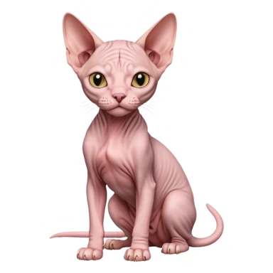 full body of sphynx cat, front view sticker