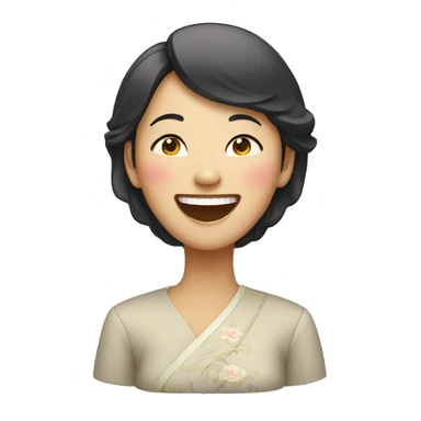 Chinese lady laughing sticker