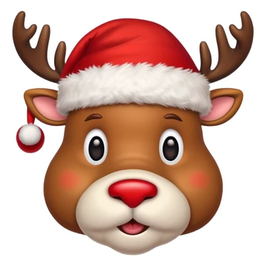 Christmas reindeer face with christmas accessories sticker