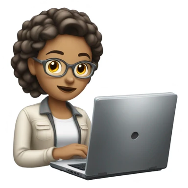 Computer science woman lighter skin sticker