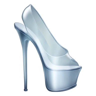 clear high heel with plateau sticker
