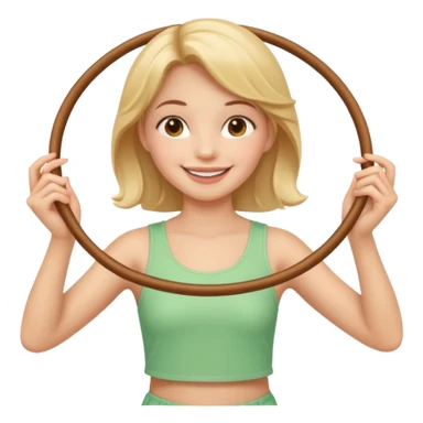 2 hula hoops with girl sticker