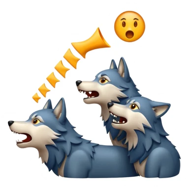 Wolf pack howling in different directions  sticker