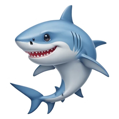 smiling shark wearing blue shoes sticker
