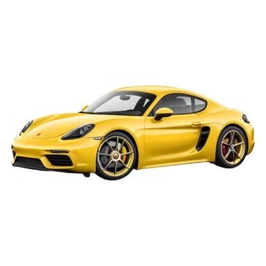 Chalk colored 2024 Porsche 718 Cayman GTS 4.0 with yellow ceramic brakes sticker