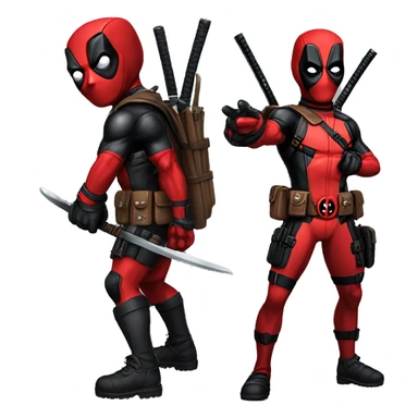 Make Deadpool with the same characteristics and details just change the red colors to black and leave only the red eye sticker