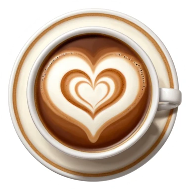 cappuccino with a heart-shaped foam art, viewed from above sticker