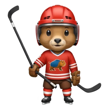 capybara ice hockey player sticker