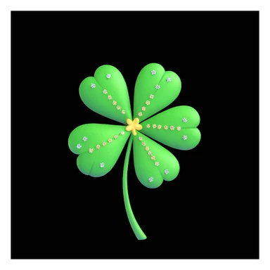 lucky four-leaf clover with sparkles, inspired by the theme 'Because I'm Super Lucky, I Got a Second Chance at Life' sticker