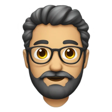 homem calvo de barba e óculos sticker