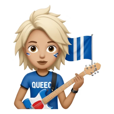 Québécois rockstar w Quebec flag sticker