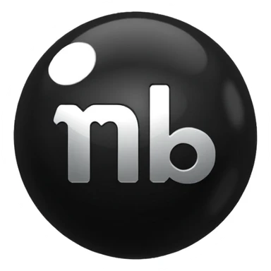 Black Ball with MB written on it sticker
