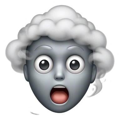 Shocked face with smoke coming out its mouth sticker