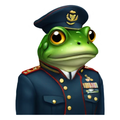 Frog in marine uniform  sticker