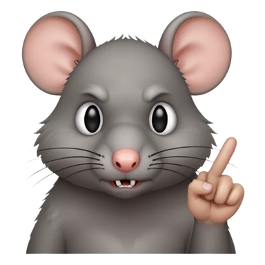 Rat with middle finger  sticker