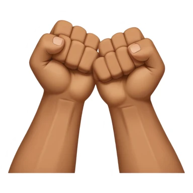 Two fists crossed over each other at the wrists like being handcuffed just without the cuffs in an upward and downword motion sticker