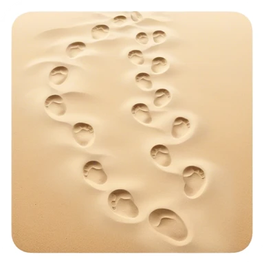 **Baby footsteps lead ahead of larger ones**, as if guiding the adult forward.  sticker