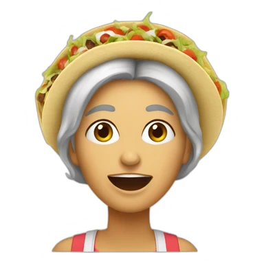Une dame qui mange un tacos sticker