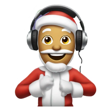 Dancing Santa clause as DJ with christmas lights sticker