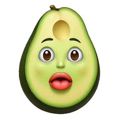 un aguacate con cara y labios grandes  sticker