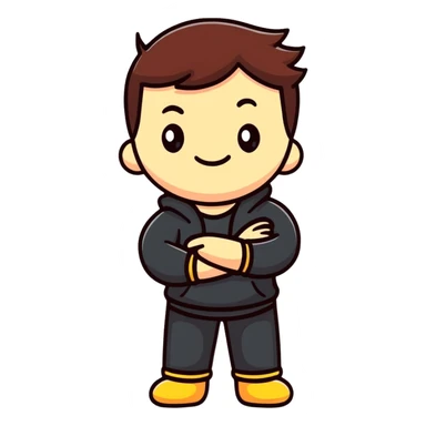 cute character crossing arms making X gesture sticker