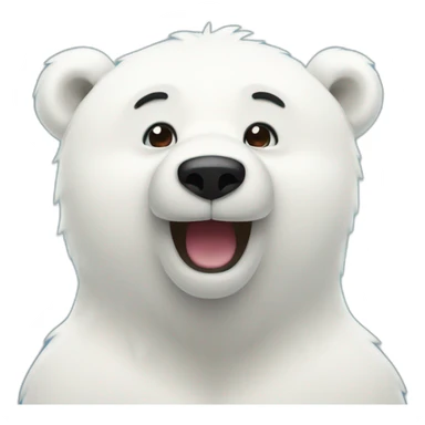 A happy polar bear holding a bommerang sticker