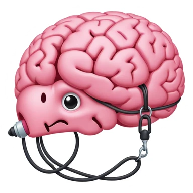 Pink brain on a leash sticker