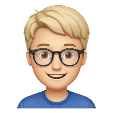 Nerdy boy with glasses sticker