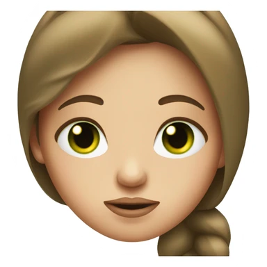 A girl with inflated lips and brown hair and green eyes  sticker