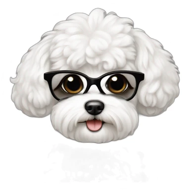 mujer gafas y perro bichon maltés blanco sticker