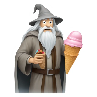gandalf dunking an ice cream cone sticker