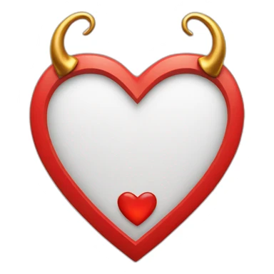 Red heart frame with gold horns sticker