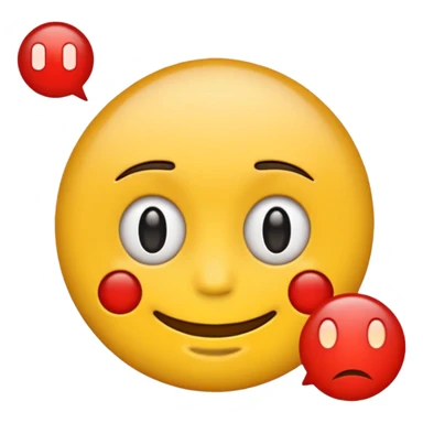 iPhone emoji with text message saying no not smiling and no red dots in dace but a text message sticker