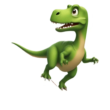 Dinosaur in a tutu riding a surfboard  sticker