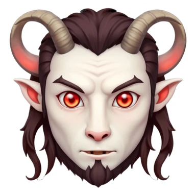 Evil, shadowie Male lord with Red glowing eyes and Long darkBrown Hair and goat beard sticker