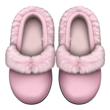 Powder pink fluffy slippers  sticker