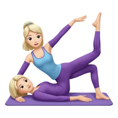 a woman doing pilates sticker
