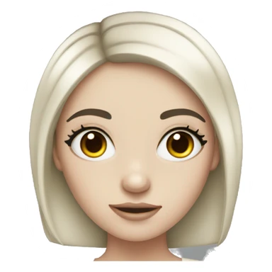 Black hair pale girl with eyeliner sticker