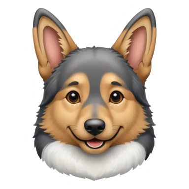 German Shepherd in snow ios emoji sticker