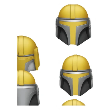 Mandalorian helmet black and yellow sticker