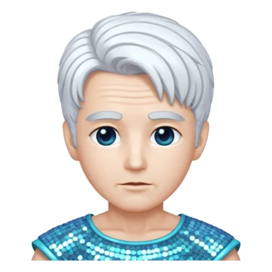 Uranus from Mythology with white hair, white sequin outfit sticker