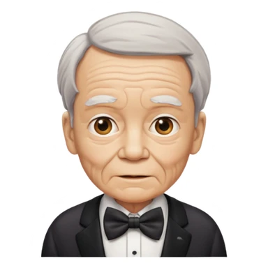 elderly with bow tie sticker