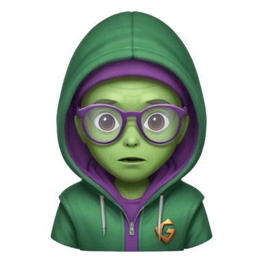 alien wear hoodie and glasses in guardian of the galaxy sticker