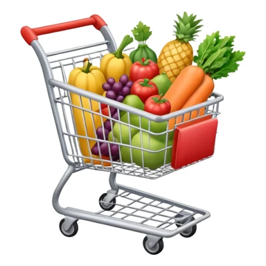 shopping cart silver with stuff sticker